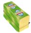 A green block of cheese with the name " havarti ".