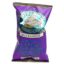 A bag of potato chips with purple wrapper.