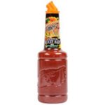 A bottle of hot sauce with a fire on top.