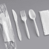 TS- Cutlery Kits Medium PP White fork, knife, Soup spoon, 1ply 8"x10" Napkin - 250ct