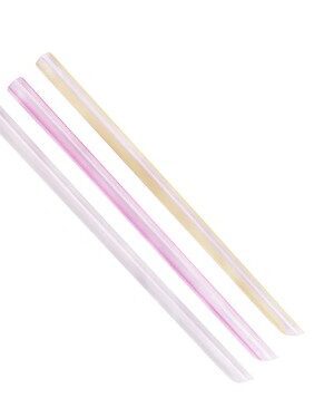 Karat - 9'' Boba Straws (10mm) - Mixed Striped Colors - 1600ct