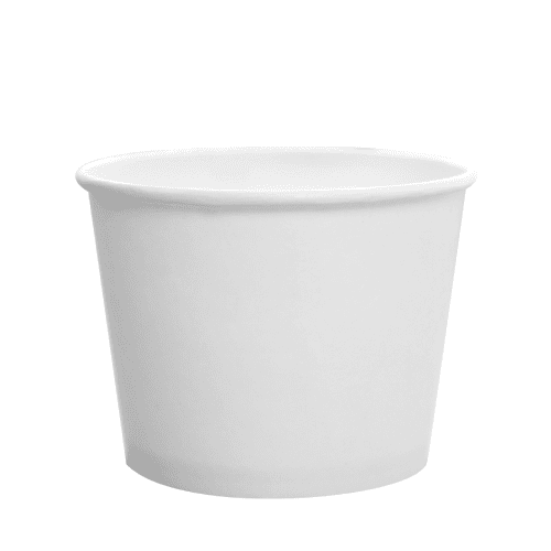 Short white paper food cup, wide rim