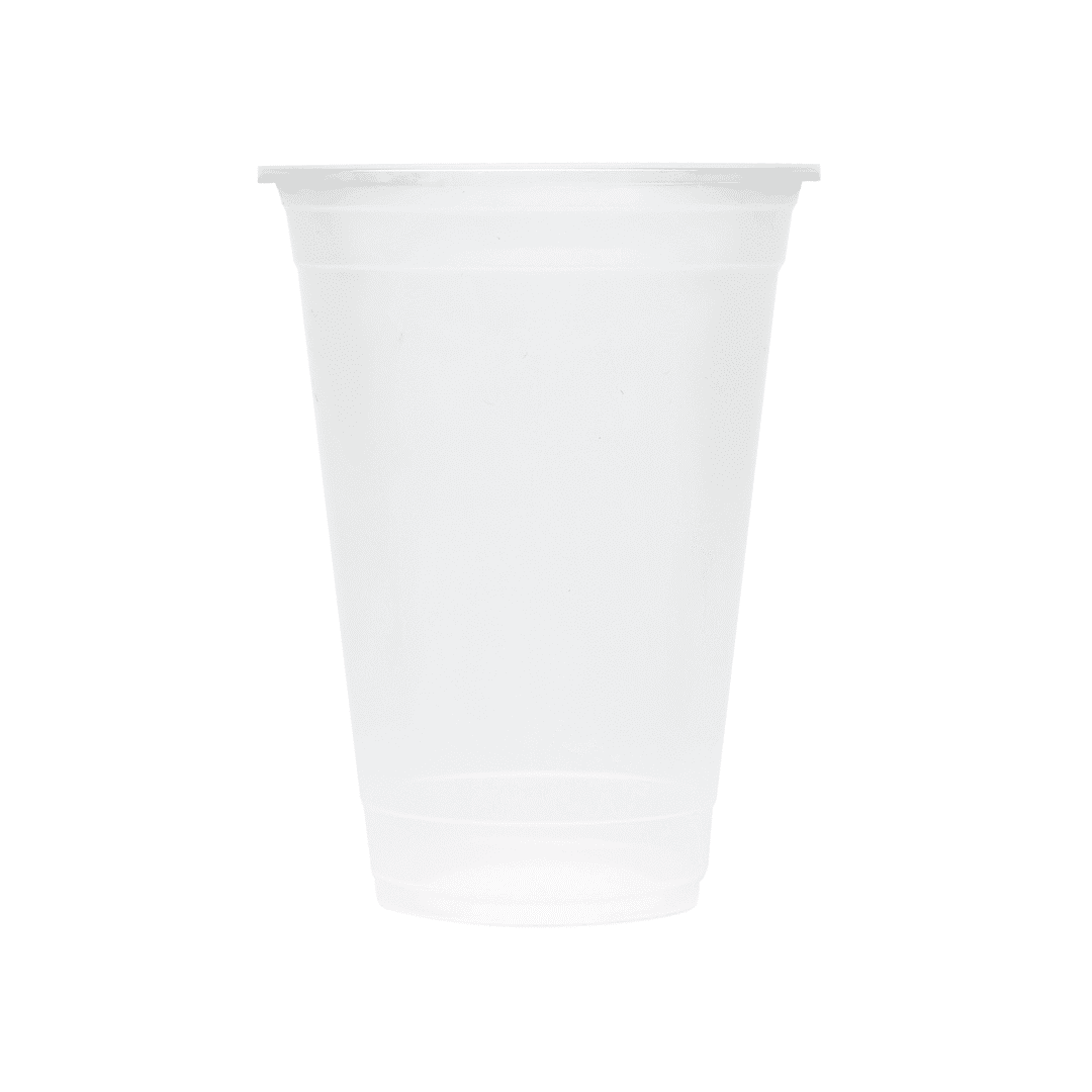 Clear disposable plastic cup