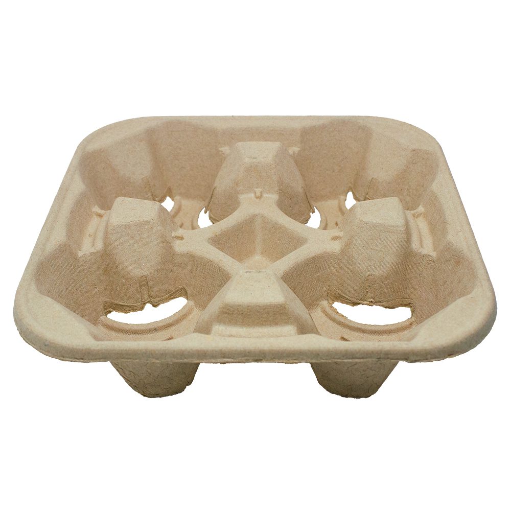 Cardboard four-cup drink carrier