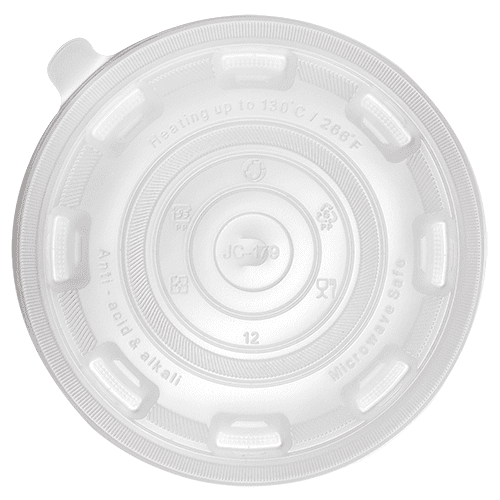 Clear plastic microwave-safe container lid