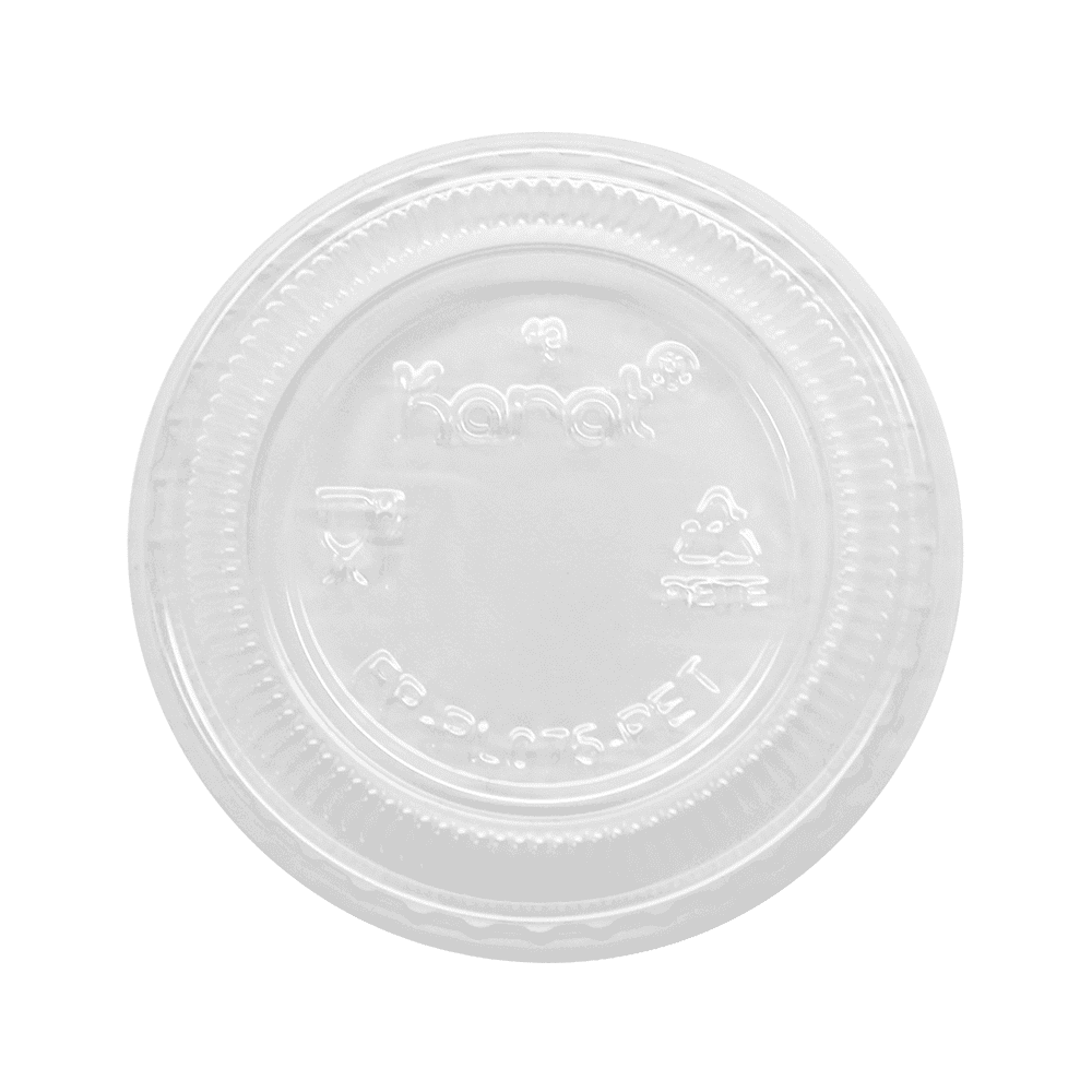 Clear round plastic lid with ridged edge