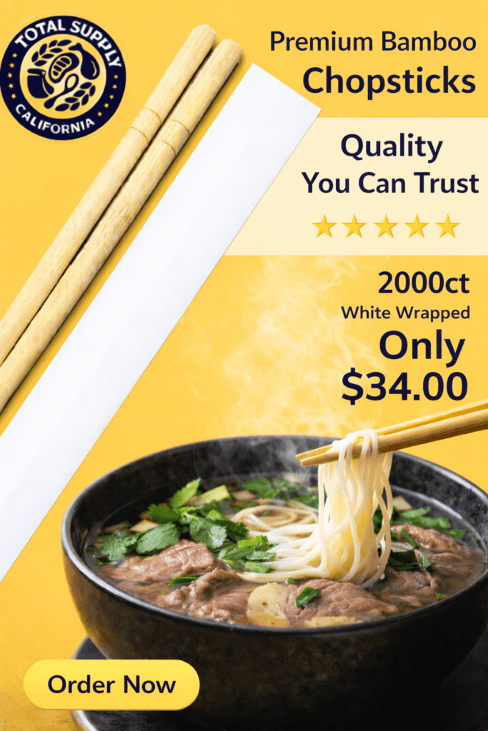 Premium bamboo chopsticks and pho bowl
