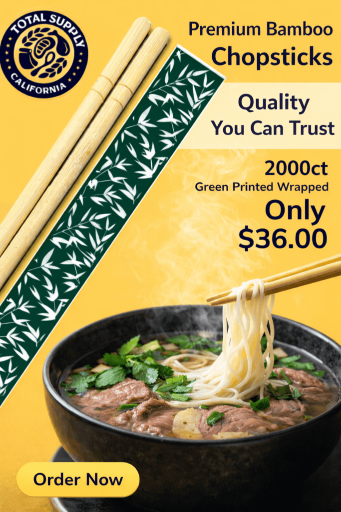 Premium bamboo chopsticks and pho meal